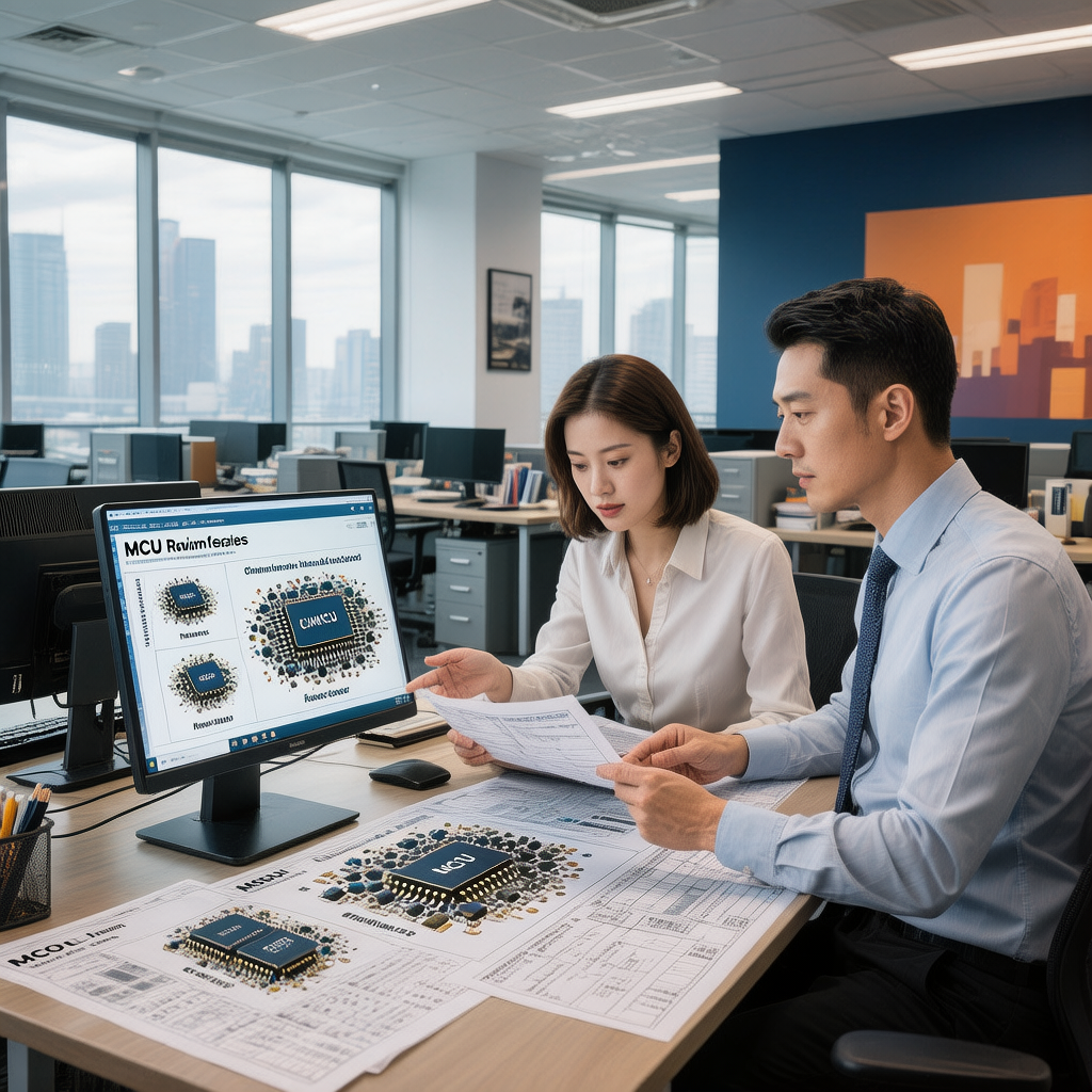 UAVCHIP sales office team reviewing UAV chip BOM sheets