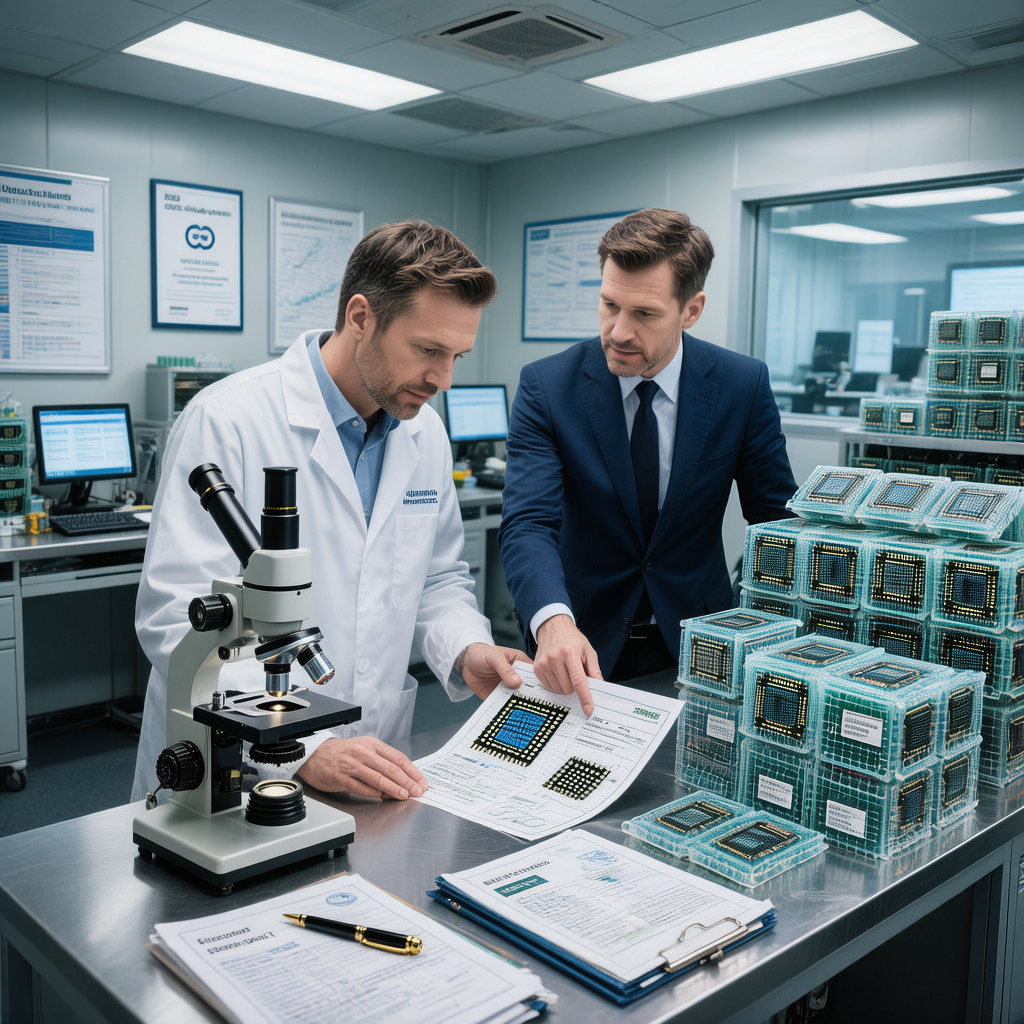 UAVCHIP inspection room where staff review packaged UAV chips and reports