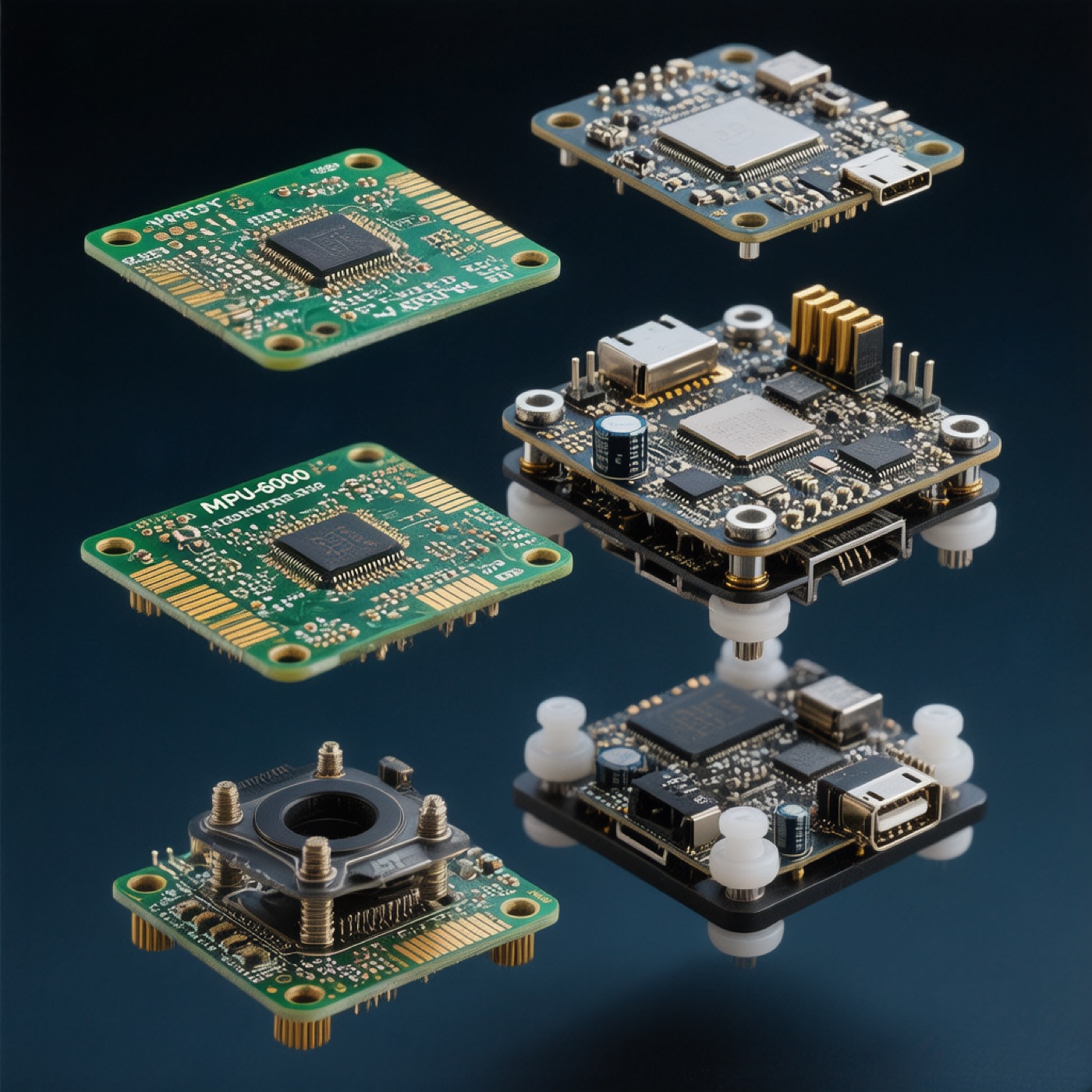 MPU-6000 drone IMU with anti-vibration mounting concept